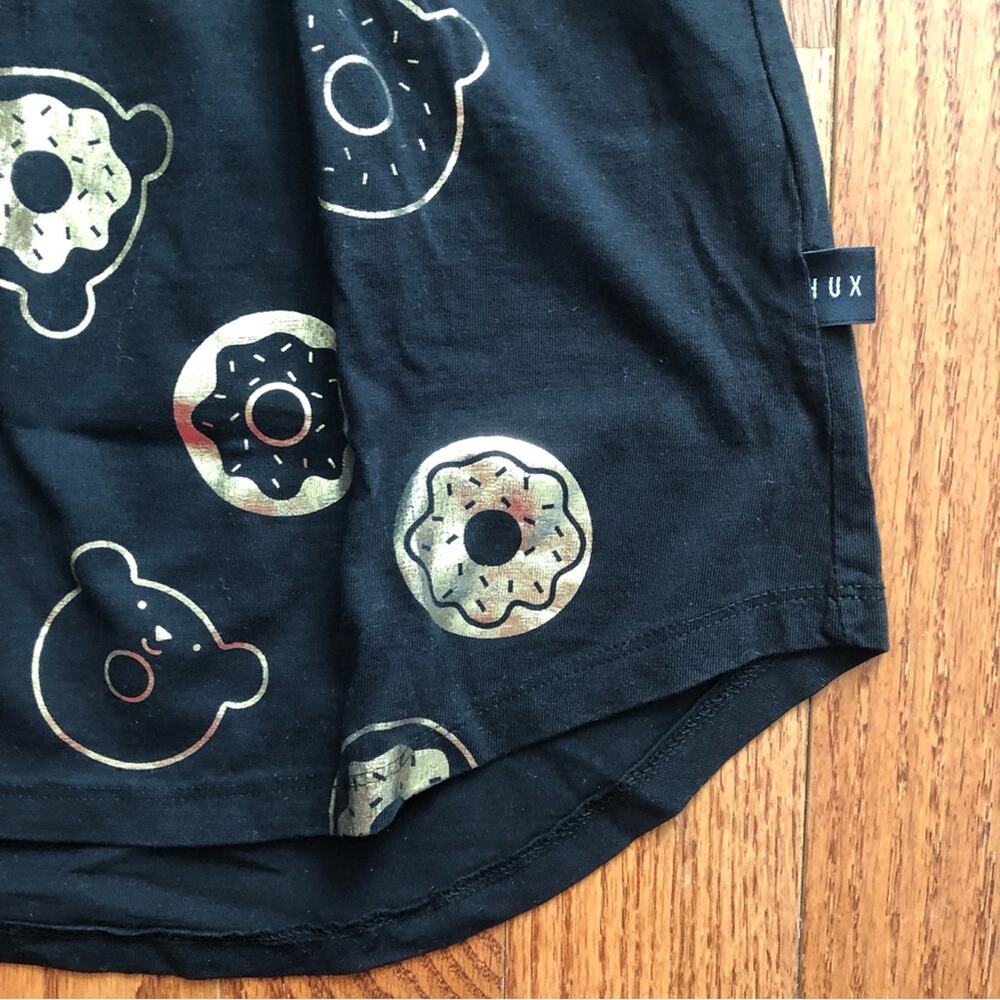 Huxbaby Lucky Lox Black and Gold Casual Cotton Knit Doughnut Dress Girl’s Size 4 - Picture 5 of 9